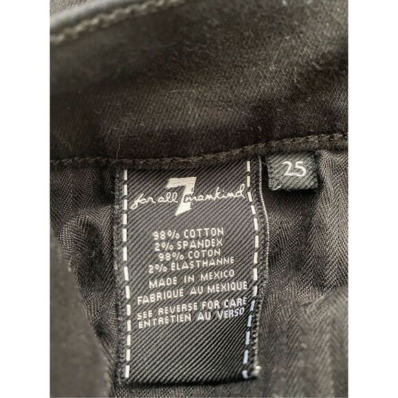 7 For All Mankind Skinny Jeans Ankle Cropped Raw Angled Hem Womens Size 25 - Picture 4 of 6